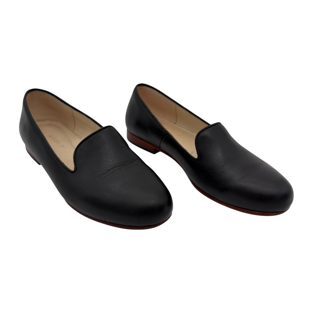 Nisolo‎ Black Leather Smoking Slipper Loafers Flats Women's Size 7